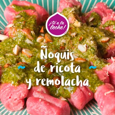 Ñoquis de ricota y remolacha